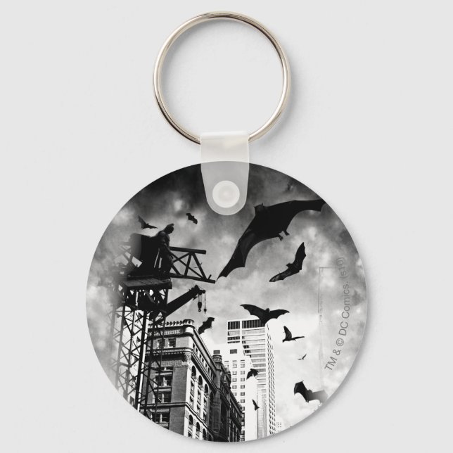 Batman | Bats Flying Through Gotham Keychain (Front)