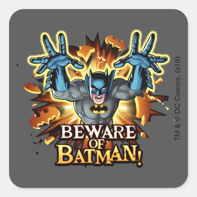 Batman | Beware of Batman Square Sticker (Front)