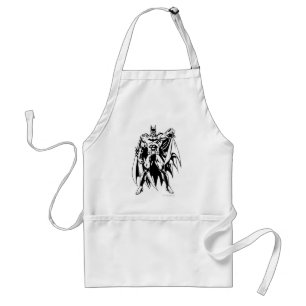 Batman Black and White Front Adult Apron