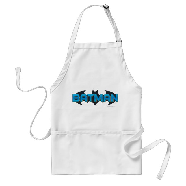 Batman | Blue Name Logo Adult Apron (Front)