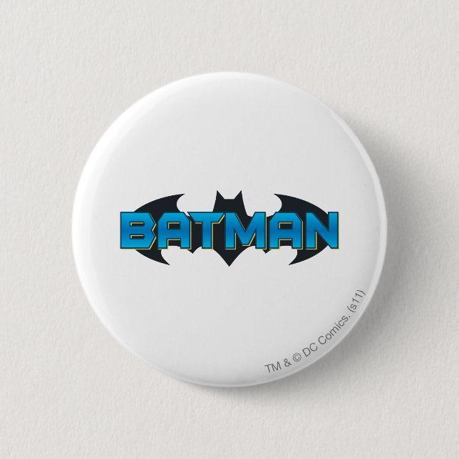 Batman | Blue Name Logo Button (Front)