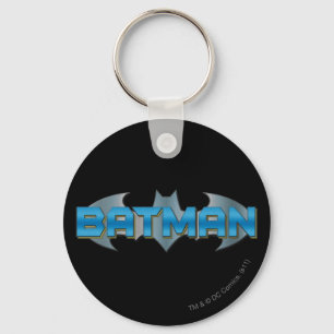 Batman Blue Name Logo Keychain