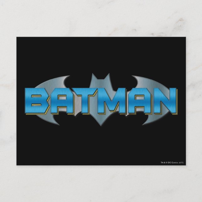 Batman | Blue Name Logo Postcard (Front)