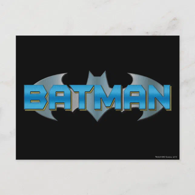 Batman | Blue Name Logo Postcard | Zazzle