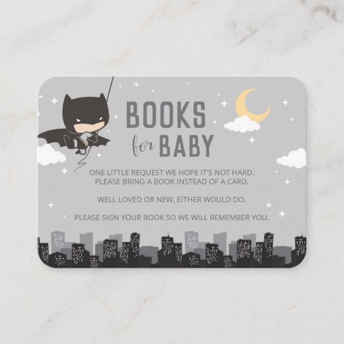 Batman Books for Baby  Baby Shower Insert Card