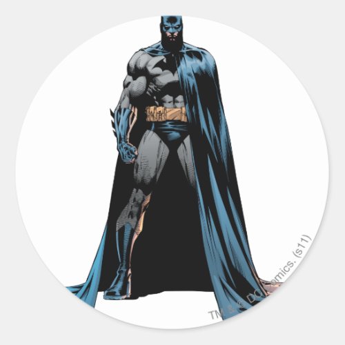 Batman cape over one side classic round sticker