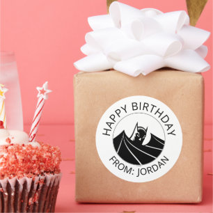 Batman "Caped Crusader" Happy Birthday Classic Round Sticker