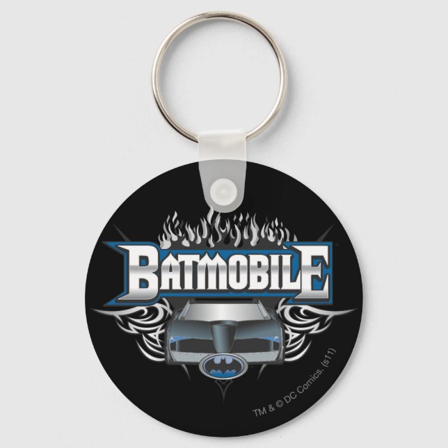 Batman Car and Flames Keychain (Front)