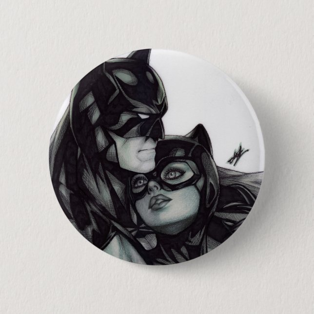 Batman & Catwoman ~ Bruce wayne & Selina Kyle Button (Front)