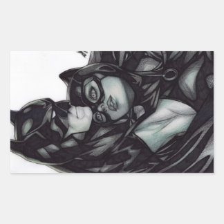 Batman & Catwoman ~ Bruce wayne & Selina Kyle Rectangular Sticker