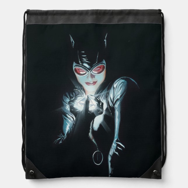 Batman Catwoman Faces of Evil Cover Illustration Drawstring Bag (Front)
