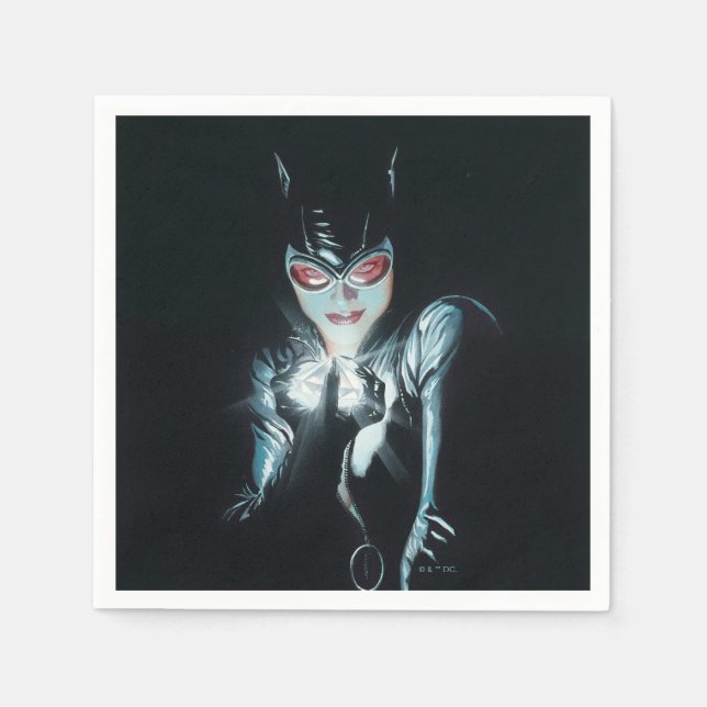 Batman Catwoman Faces of Evil Cover Illustration Napkins (Front)
