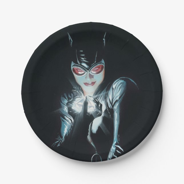 Batman Catwoman Faces of Evil Cover Illustration Paper Plates (Front)