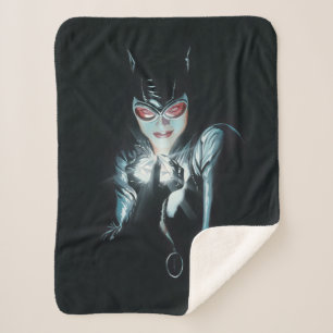 Batman Catwoman Faces of Evil Cover Illustration Sherpa Blanket