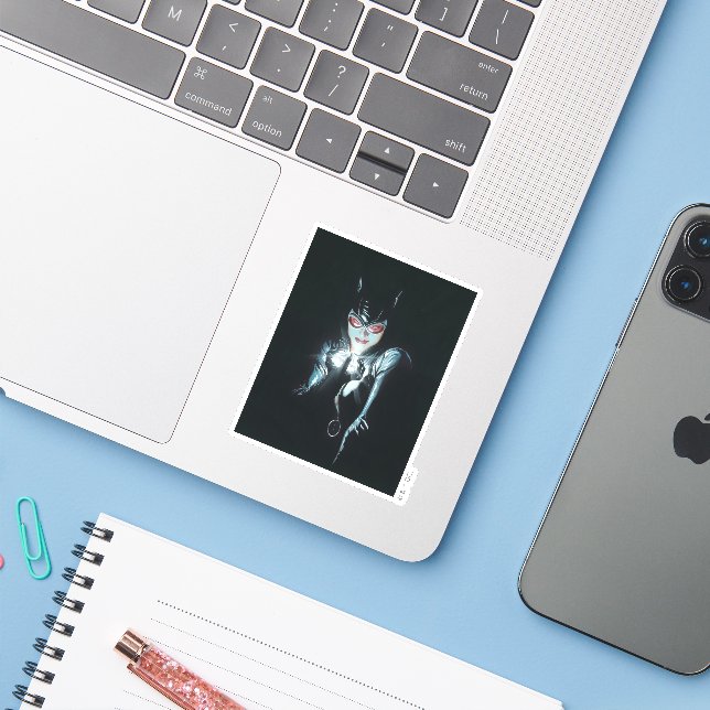 Batman Catwoman Faces of Evil Cover Illustration Sticker (Laptop w/ iPhone)