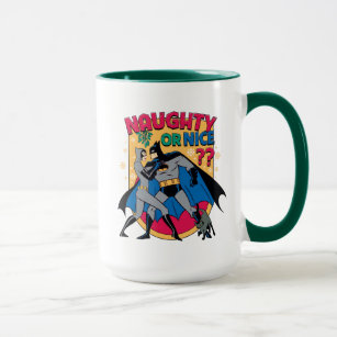 Batman   Catwoman Under Mistletoe Naughty Or Nice Mug