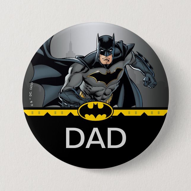 Batman | Chalkboard Birthday Child's Dad Button (Front)