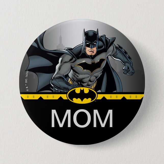 Batman | Chalkboard Birthday Child's Mom Button (Front)