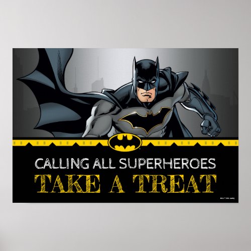 Batman  Chalkboard Birthday Take A Treat Sign