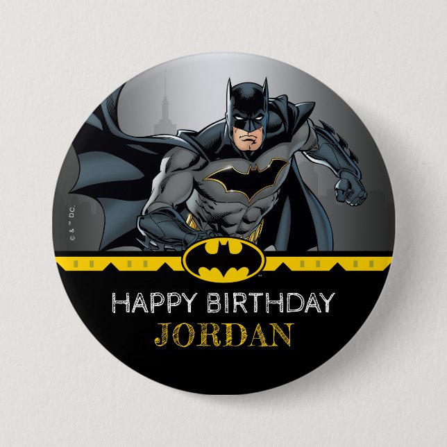 Batman | Chalkboard Happy Birthday Button (Front)