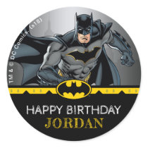 Batman | Chalkboard Happy Birthday Classic Round Sticker