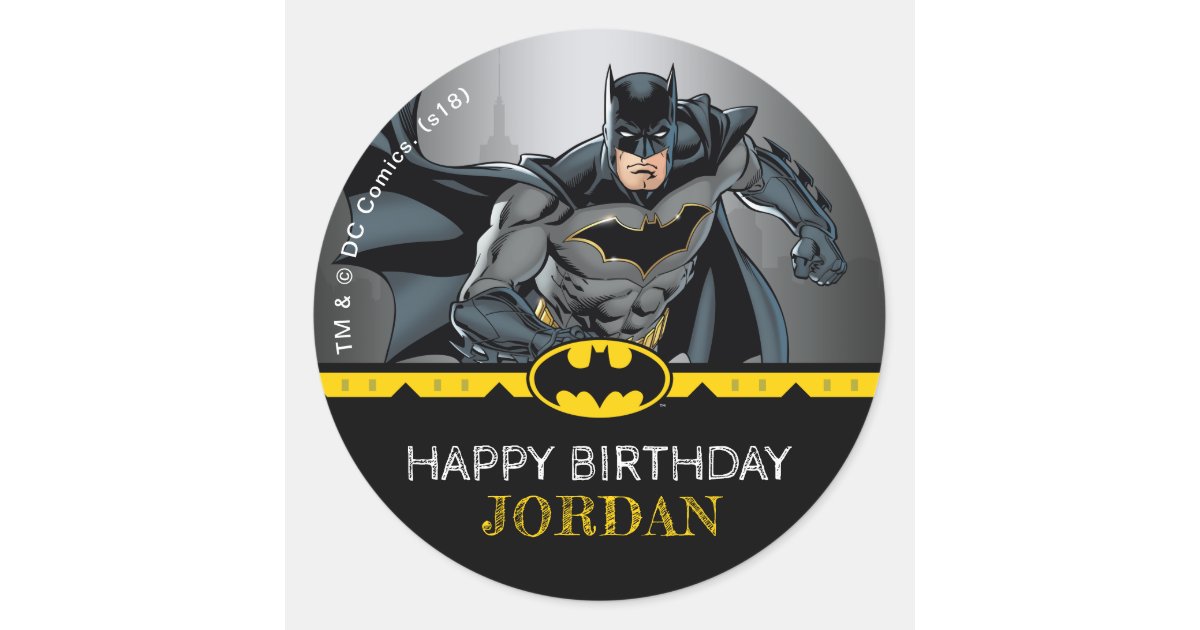 Batman | Chalkboard Happy Birthday Classic Round Sticker | Zazzle
