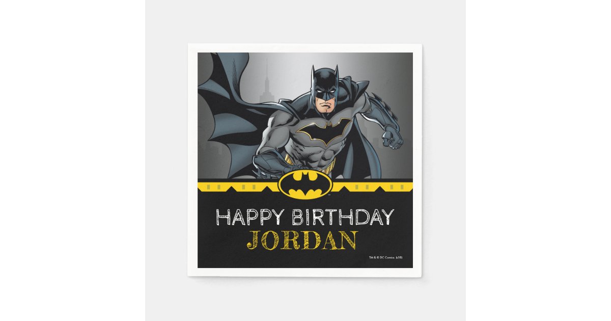 Batman | Chalkboard Happy Birthday Napkins | Zazzle