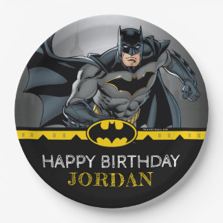 Batman | Chalkboard Happy Birthday Paper Plates