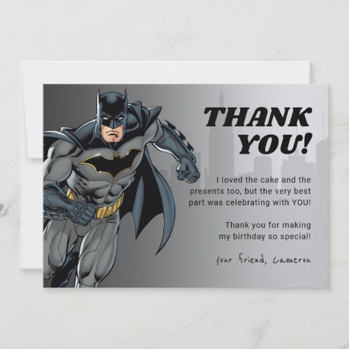 Batman  Chalkboard Happy Birthday Thank You Card