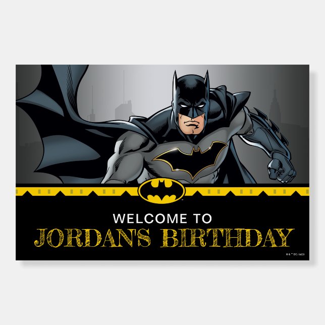 Batman | Chalkboard Happy Birthday Welcome Foam Board (Front)