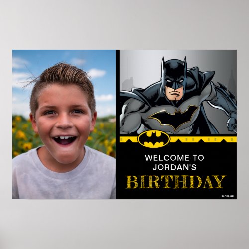 Batman  Chalkboard Happy Birthday Welcome Photo Poster