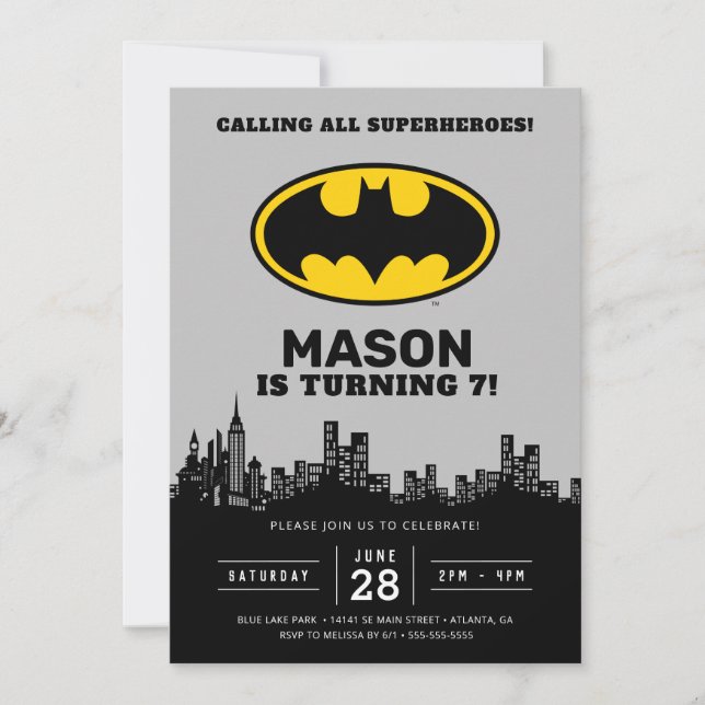 Batman - Gotham City | Birthday Invitation