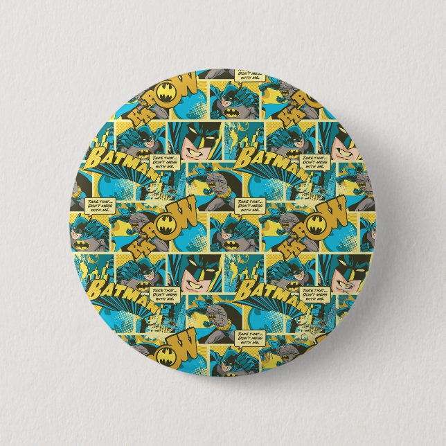 Batman Comic Capers Pattern 2 Pinback Button (Front)