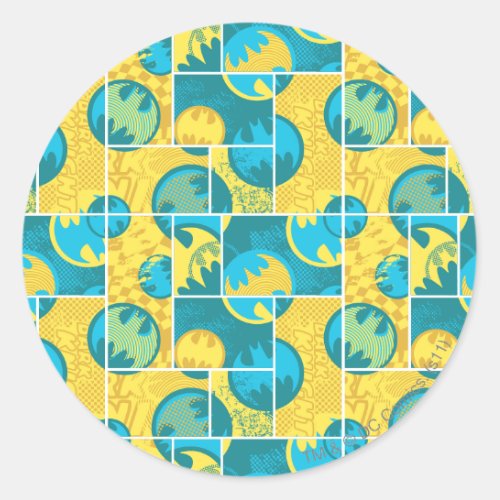 Batman Comic Capers Pattern 3 Classic Round Sticker