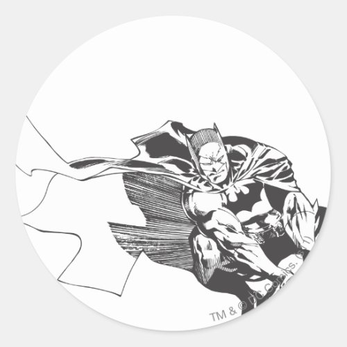 Batman Comic Lines Classic Round Sticker