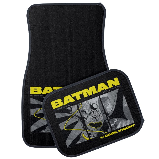 Batman Comic Tri-Panel Graphic Car Floor Mat (Set)