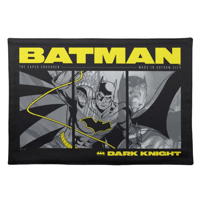 Batman Comic Tri-Panel Graphic Cloth Placemat (Front)