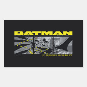 Batman Comic Tri-Panel Graphic Rectangular Sticker