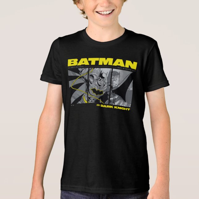 Batman Comic Tri-Panel Graphic Tri-Blend Shirt (Front)