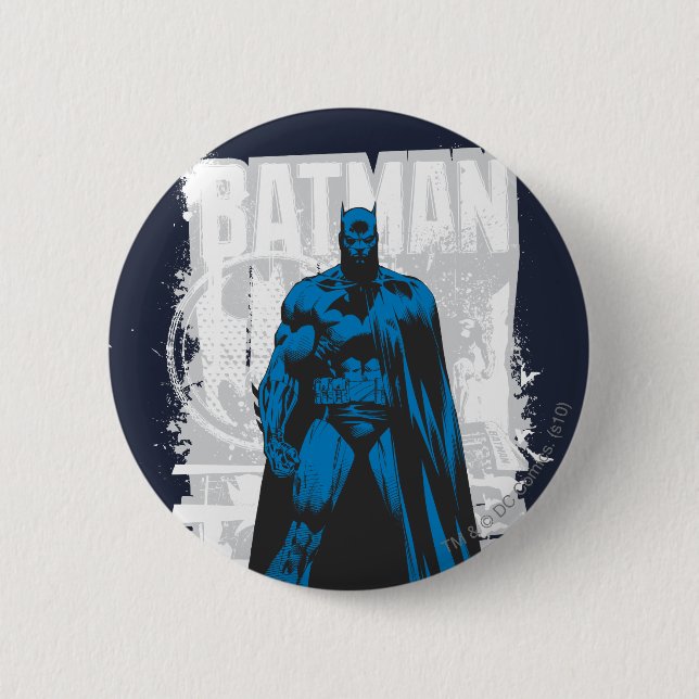 Batman Comic - Vintage Full View Pinback Button (Front)