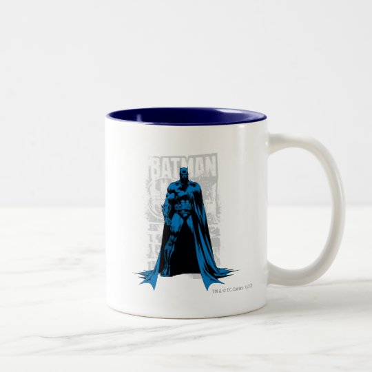 Batman Comic - Vintage Full View Two-Tone Coffee Mug
