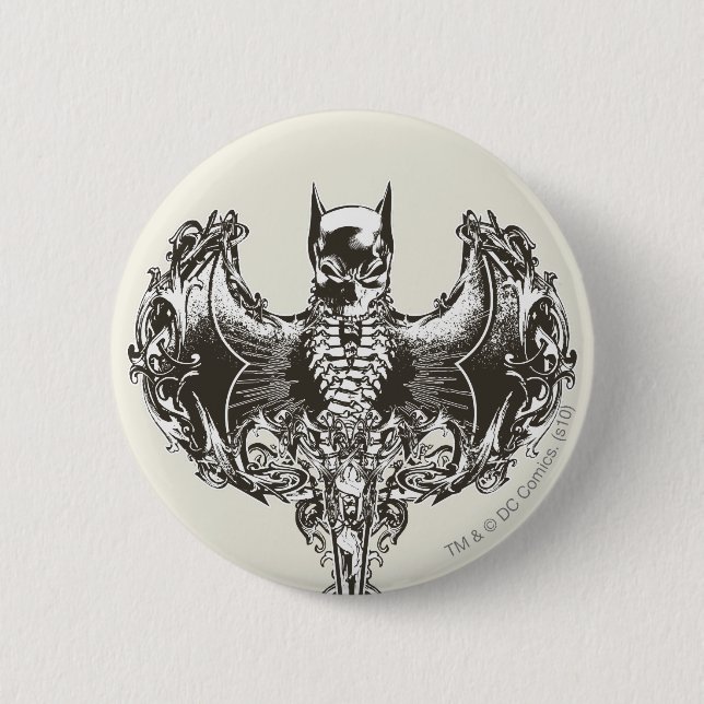 Batman Cowl and Skull Crest Pinback Button (Front)