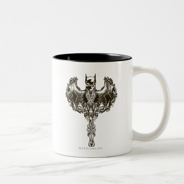 Batman Cowl and Skull Crest Two-Tone Coffee Mug (Right)