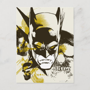 Batman Cowl and Skulls Postcard