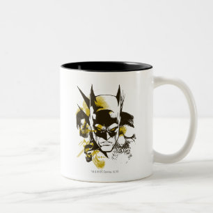 Batman Cowl and Skulls Two-Tone Coffee Mug