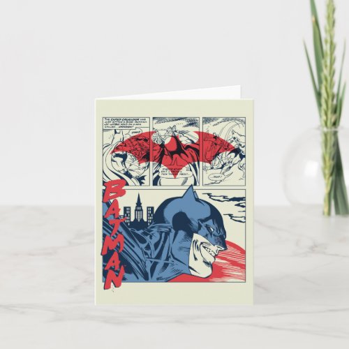 Batman Crime Fighting Comic Book Page Note Card