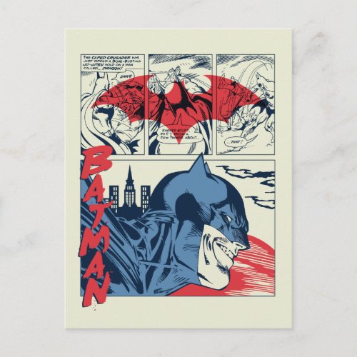 Batman Crime Fighting Comic Book Page Postcard