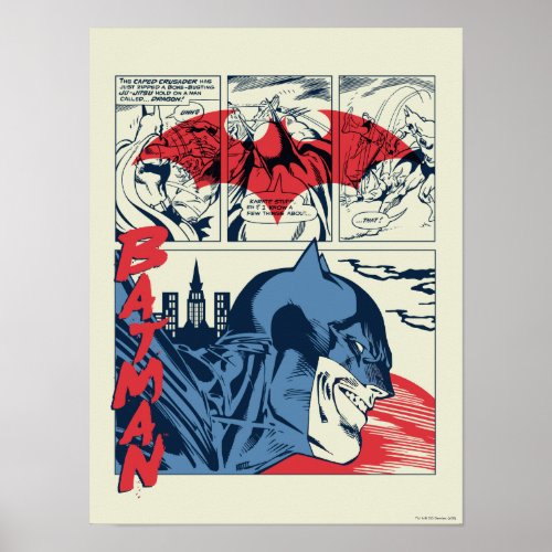 Batman Crime Fighting Comic Book Page Poster