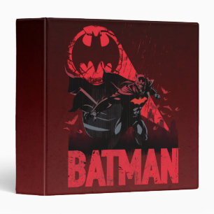 Batman Crimson Bat Signal 3 Ring Binder
