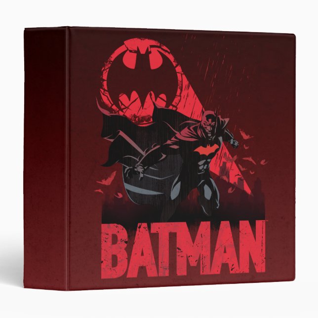 Batman Crimson Bat Signal 3 Ring Binder (Front/Spine)